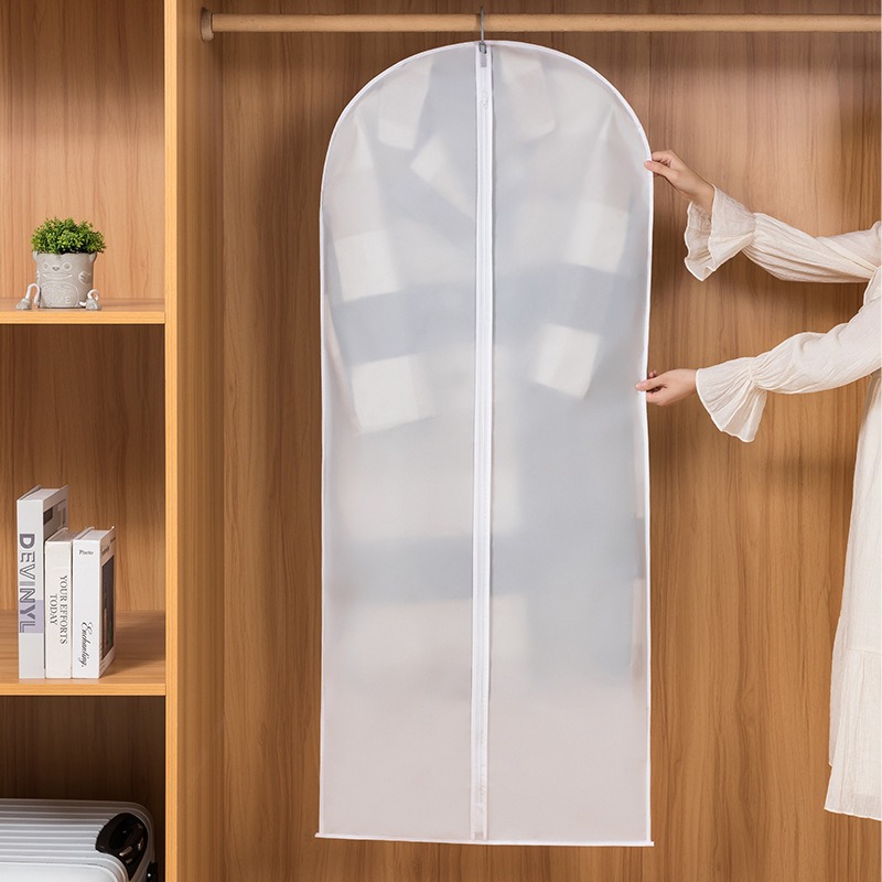 High-end dust bag, wholesale dry cleaner hanging clothes bag, three-dimensional suit dust cover, peva clothes transparent dust cover - Image 3