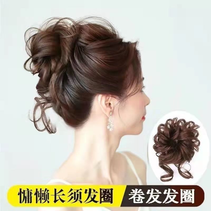 wig grab clip, disc hair grab clip, large hair volume bud ball head natural fluffy long beard hair band wig hair band - Image 2
